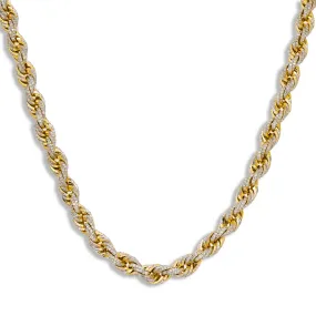 10K GOLD DIAMOND 6.71MM ROPE CHAIN 23.95 CT