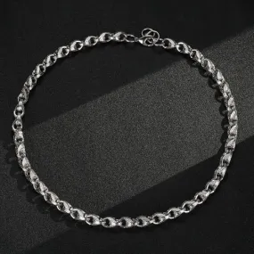 12mm Silver Filled Bonded Patterned Tulip Chain 27 Inches