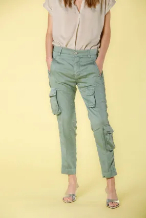 Asia Snake women's cargo pants in tencel with studs relaxed