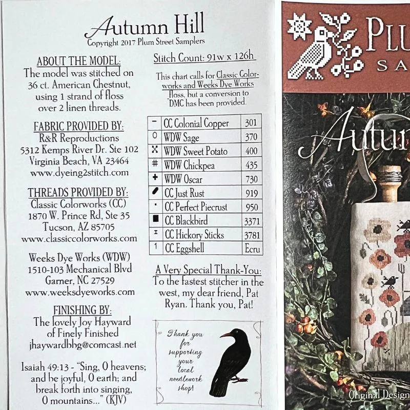 Autum Hill Cross Stitch Pattern