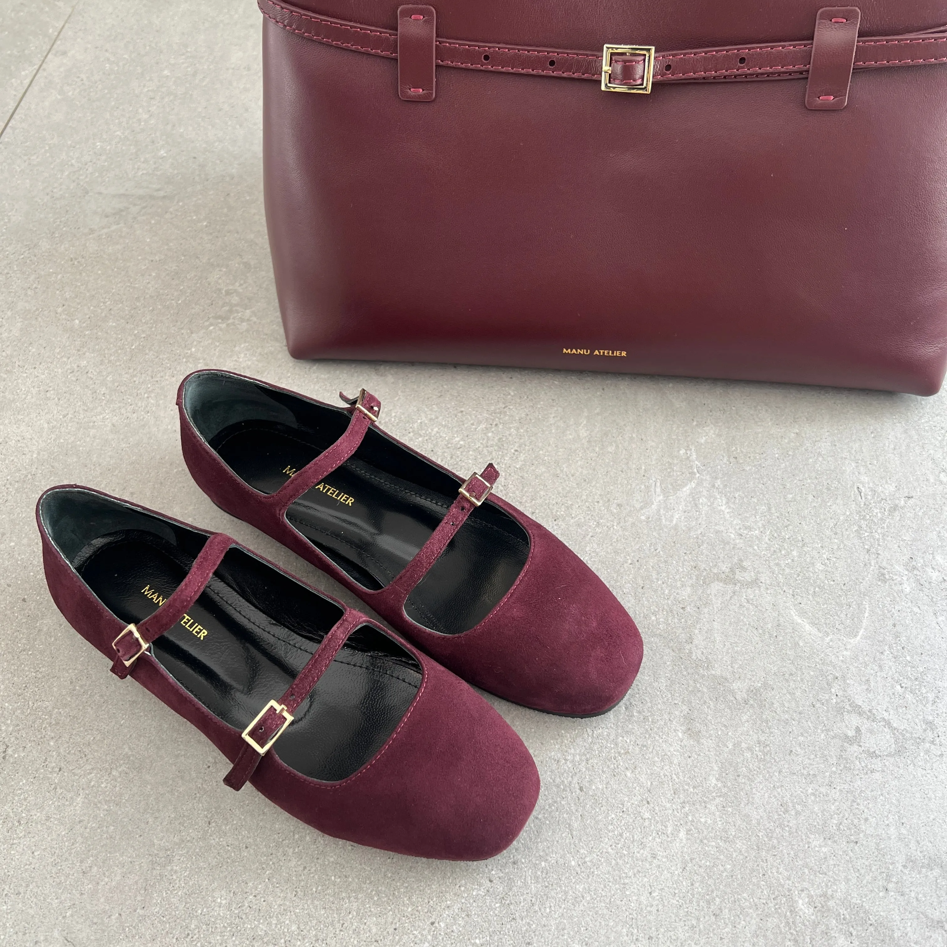 Ballerina Flats, Suede, Merlot