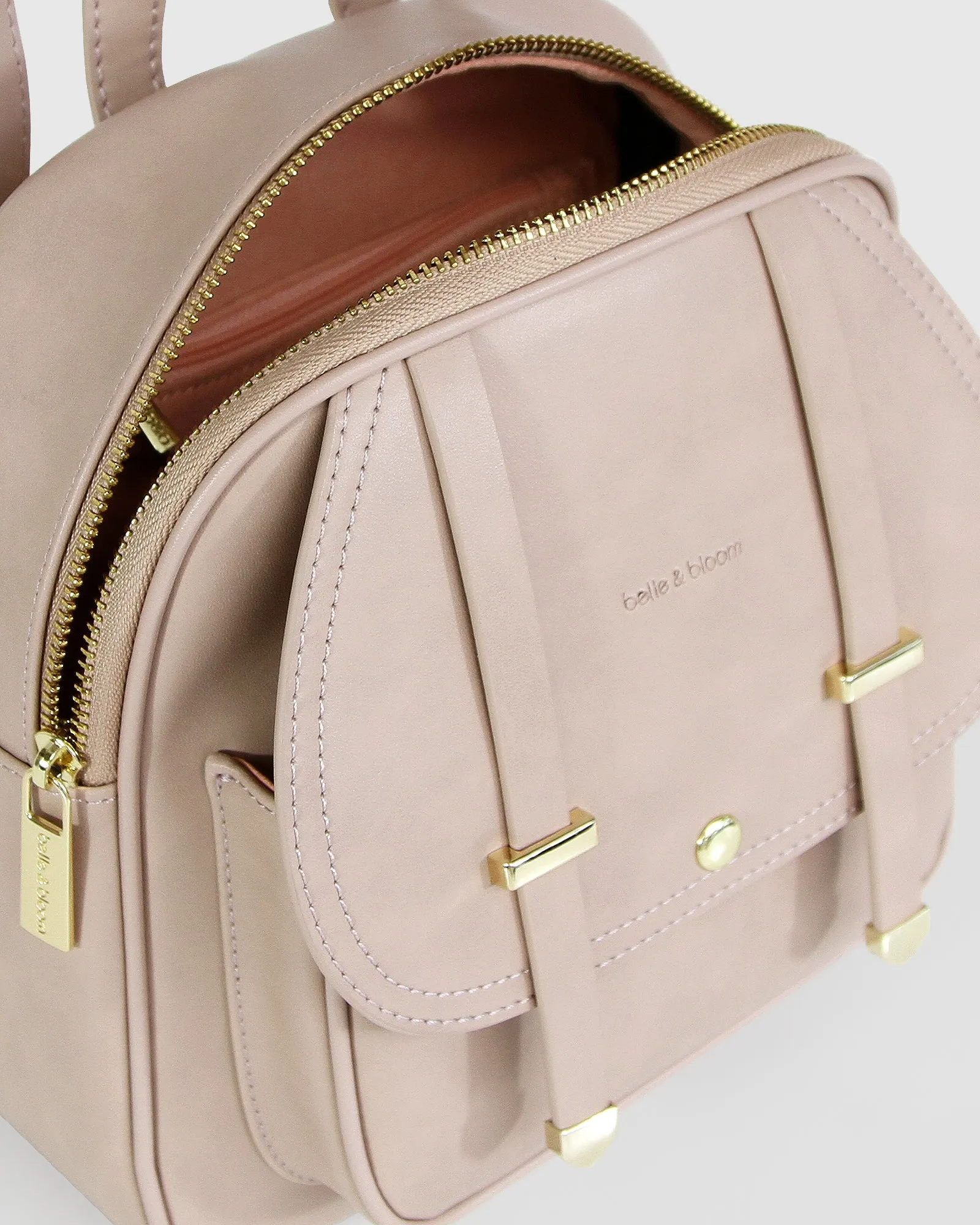 Camila Leather Backpack - Dusty Pink