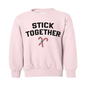 Kids Monogrammed 'Stick Together' Candy Canes Crewneck Sweatshirt