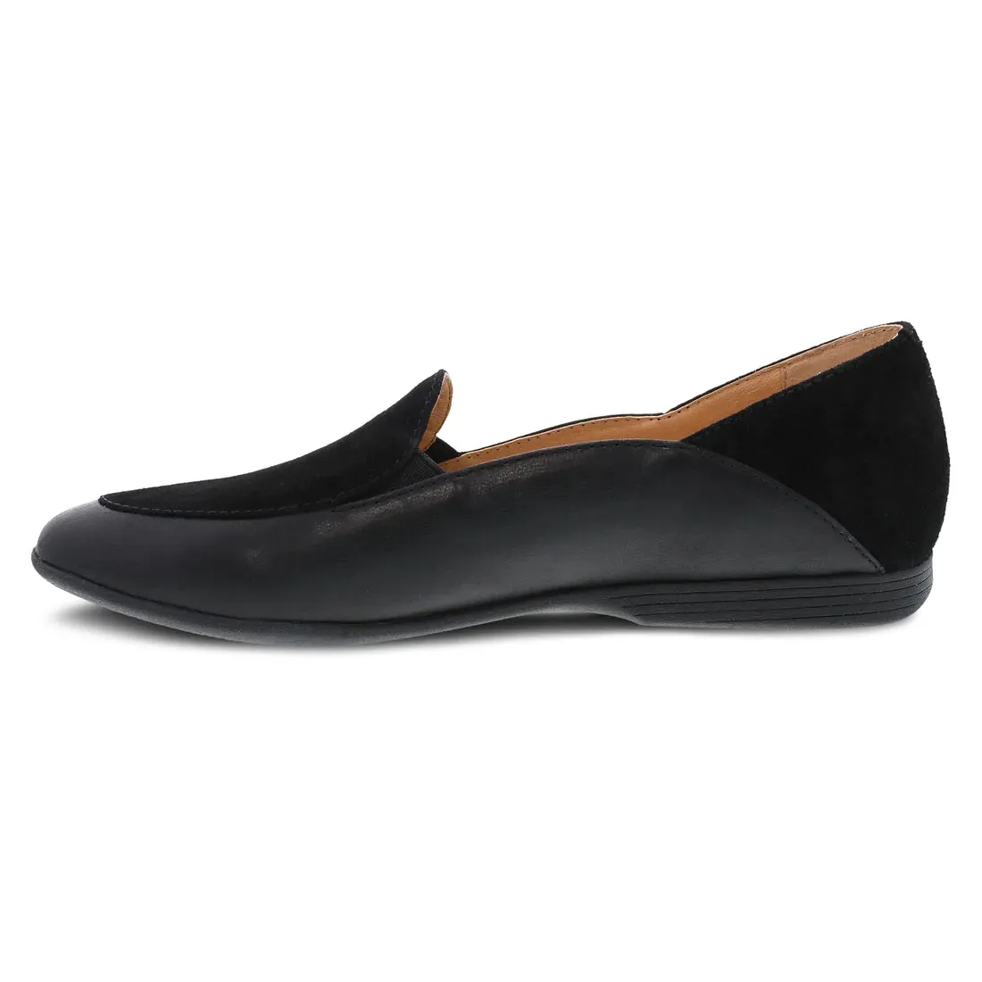 Lace Leather Moc Loafer in Glazed Black