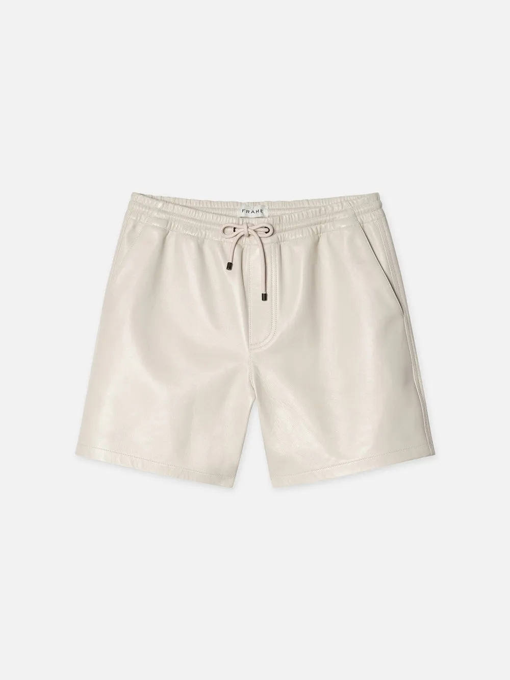 Leather Volley Short -- White Canvas