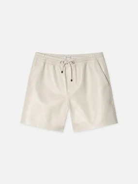 Leather Volley Short -- White Canvas