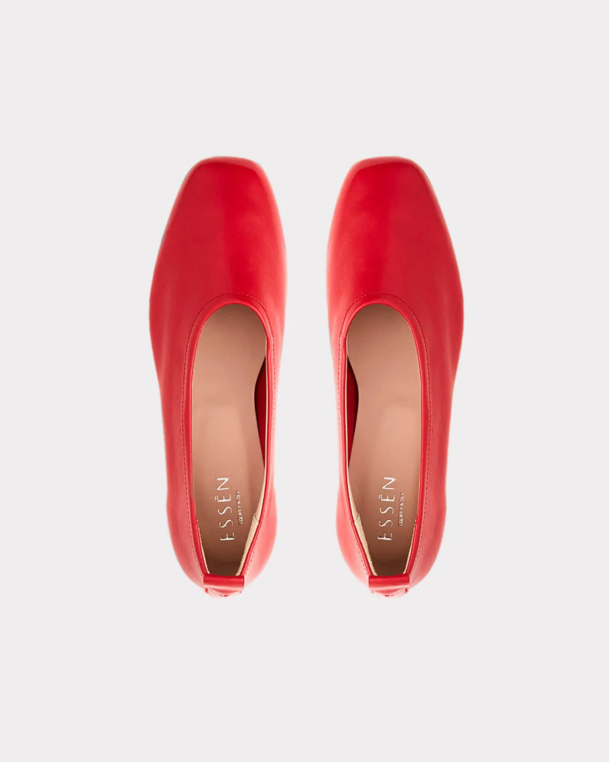 Red Leather Ballet Flats