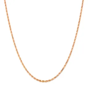 Solid Rose Gold Rope Diamond Cut Chain