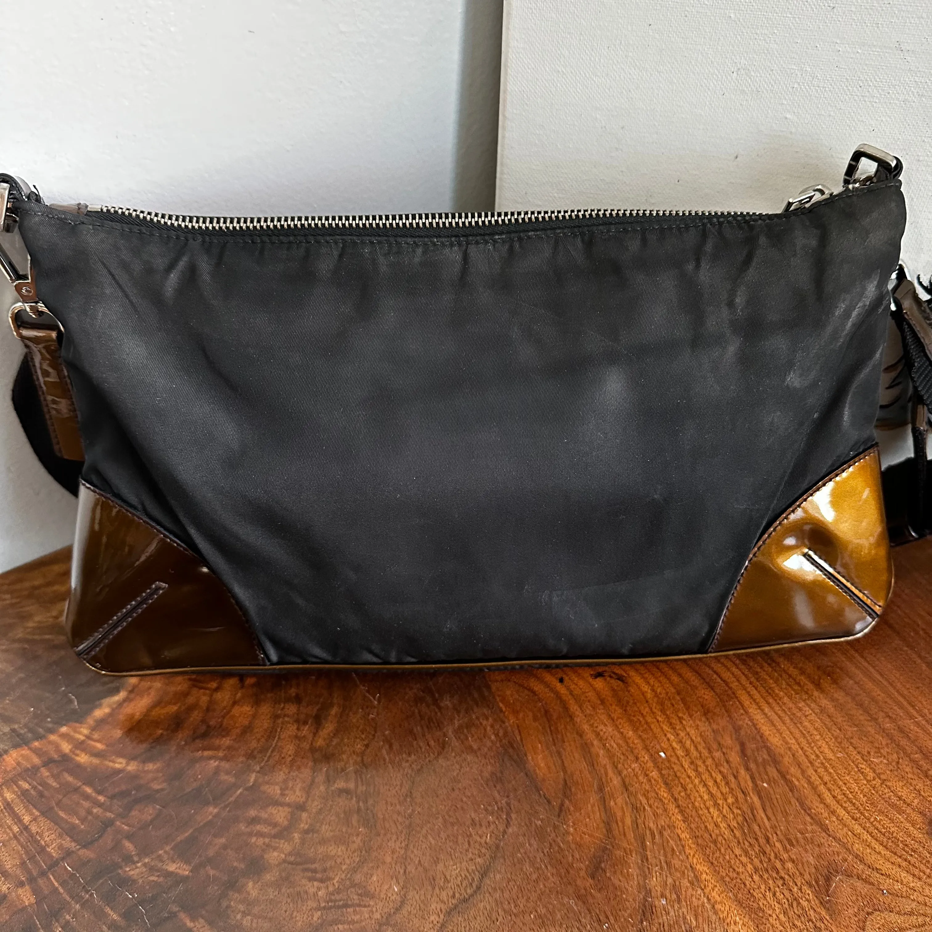 The Junco - Vintage Prada Shoulder Bag in Black/Bronze