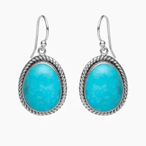 Turquoise Earrings with Rope Detail