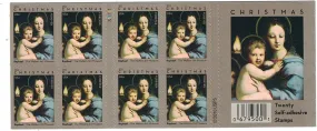 USPS Christmas Madonna of the Candelabra by Raphael 2011 Forever Stamps - Booklet of 20 Postage Stamps